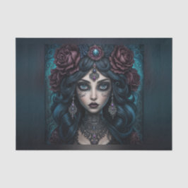 Schöne Sinti und Roma Fortune Teller Woman Decoupa Seidenpapier