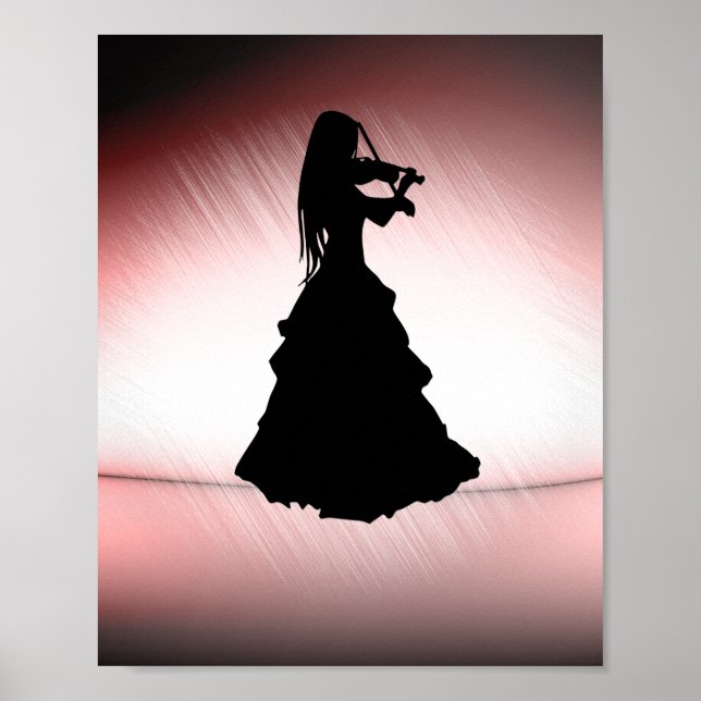 Schöne Sinti und Roma Girl Plays Violine Poster (Vorne)