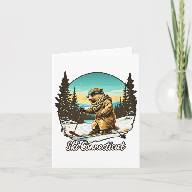 Schöne Skispass-Illustration mit N Karte (Vorderseite)
