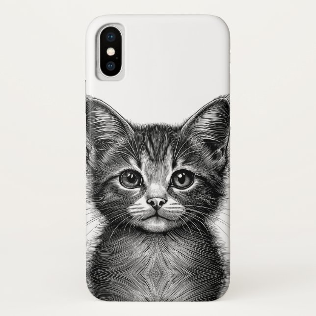 Schöne Skizze der jungen Katze Case-Mate iPhone Hülle (Rückseite)