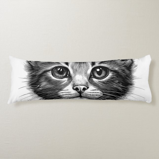Schöne Skizze der jungen Katze Seitenschläferkissen (Vorderseite)