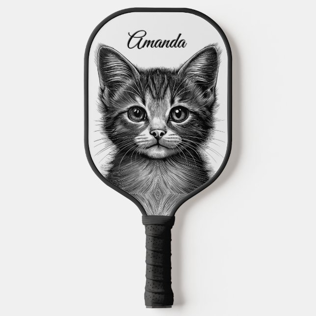 Schöne Skizze für junge Katzen Persönlich Pickleball Schläger (Vorderseite)