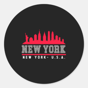 Schöne Skyline von New York City Runder Aufkleber