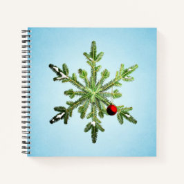 Schöne Snowy Pine Snowflake Weihnachten Notizbuch