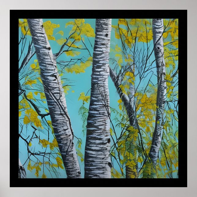 Schöne Sommer Birke Poster (Vorne)