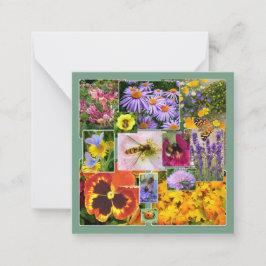 Schöne Sommer-Blume und Insekten-Collage Mitteilungskarte