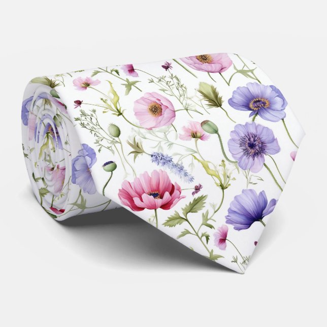 Schöne Sommer Floral Neck Tie Krawatte (Gerollt)