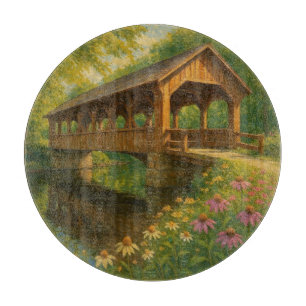 Schöne Sommer überdachte Brücke Kunst Schneidebrett