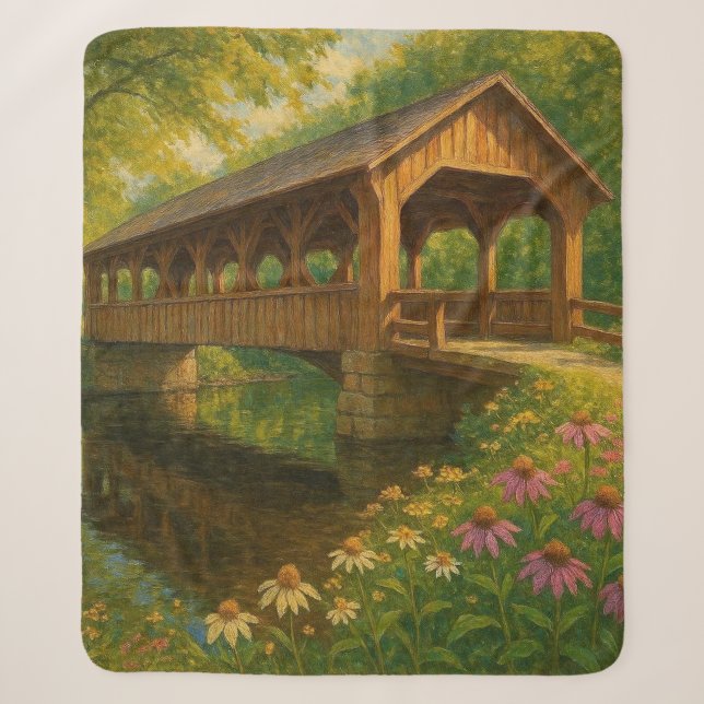 Schöne Sommer überdachte Brücke Kunst Sherpadecke (Vorderseite)