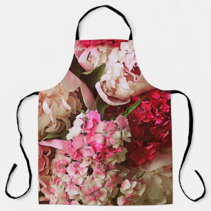 Schöne Sommerblumen. Bouquet aus rosa Pfingstrose Schürze