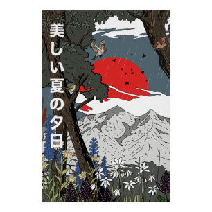 Schöne Sommerlandschaft Poster