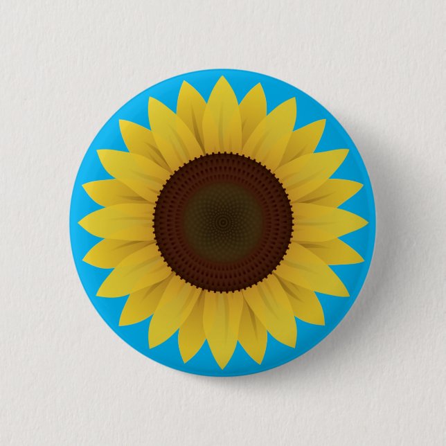 Schöne Sommersonnenblume Button (Vorderseite)