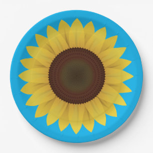 Schöne Sommersonnenblume Pappteller