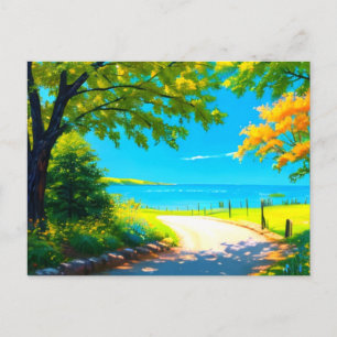 Schöne Sommerzeit Natur Kunst Postkarte