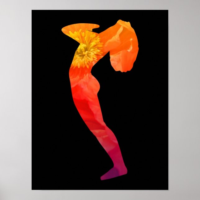 Schöne Sonnenanregung in Orange und Rot | Yoga Poster (Vorne)
