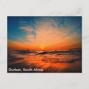 Schöne Sonnenaufgänge über dem Ozean in Durban, Postkarte