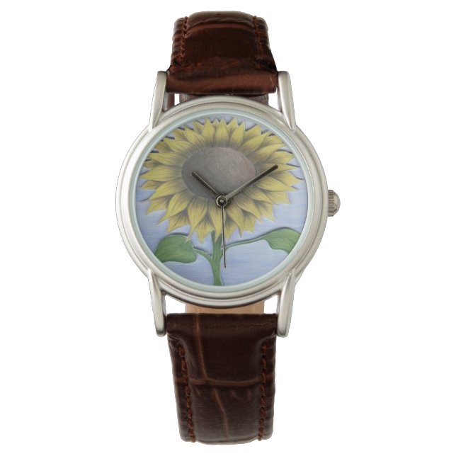 Schöne Sonnenblume Armbanduhr (Vorderseite)