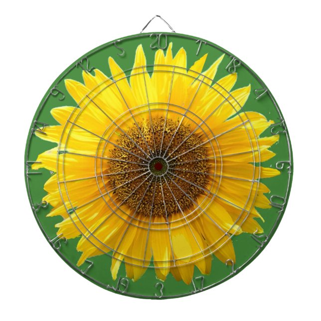 Schöne Sonnenblume auf Grün Dartscheibe (vorne)
