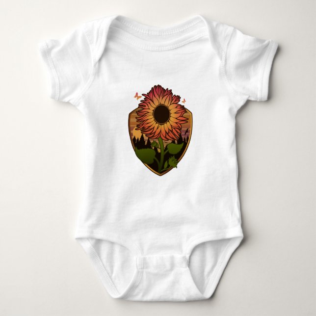 Schöne Sonnenblume Baby Strampler (Vorderseite)