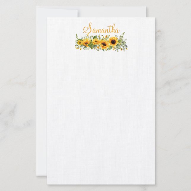 Schöne Sonnenblume Briefpapier (Vorderseite)