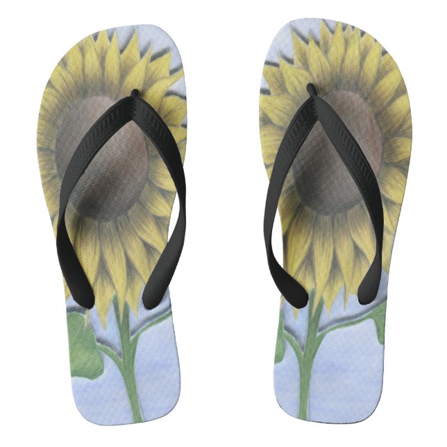 Schöne Sonnenblume Flip Flops (Fußbett)