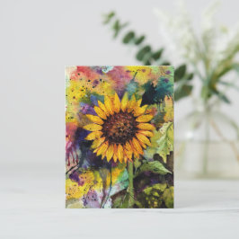 Schöne Sonnenblume im Wasser Postkarte