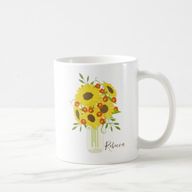 Schöne Sonnenblume Kaffeetasse (Rechts)