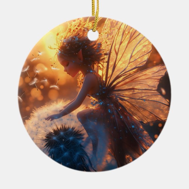 Schöne Sonnenblume mit Lüster Keramik Ornament (Vorne)