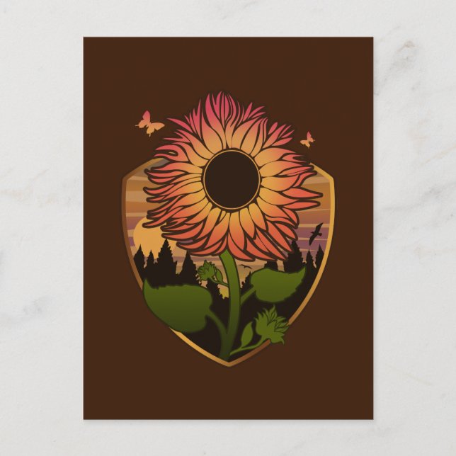 Schöne Sonnenblume Postkarte (Vorderseite)