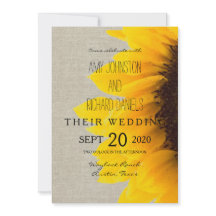 Schöne Sonnenblume Rustikale Hochzeit Einladung