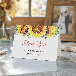 Schöne Sonnenblume Stilvolle saisonale Danksagung Dankeskarte