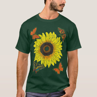 Schöne Sonnenblume Tier Lover Lepidopterist aber T-Shirt