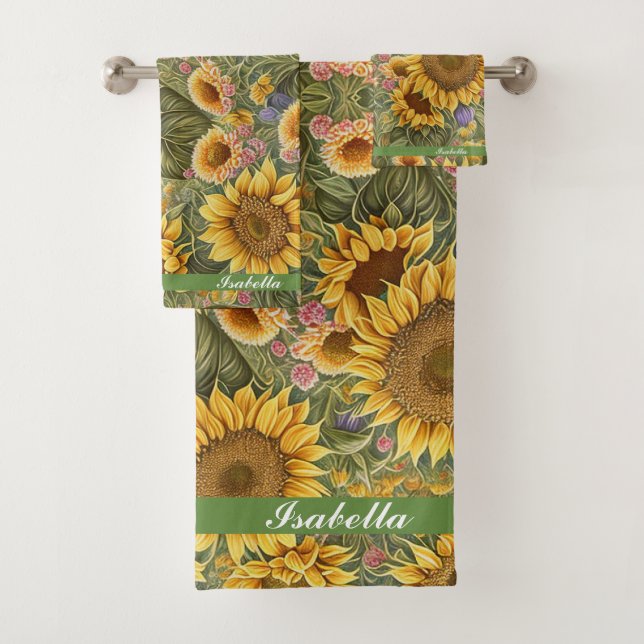 Schöne Sonnenblume Trendy Collection Badhandtuch Set (Insitu)