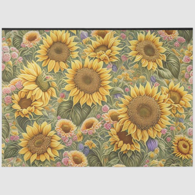 Schöne Sonnenblume Trendy Collection Seidenpapier (Vorderseite)