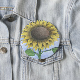 Schöne Sonnenblume Zeichnend Button