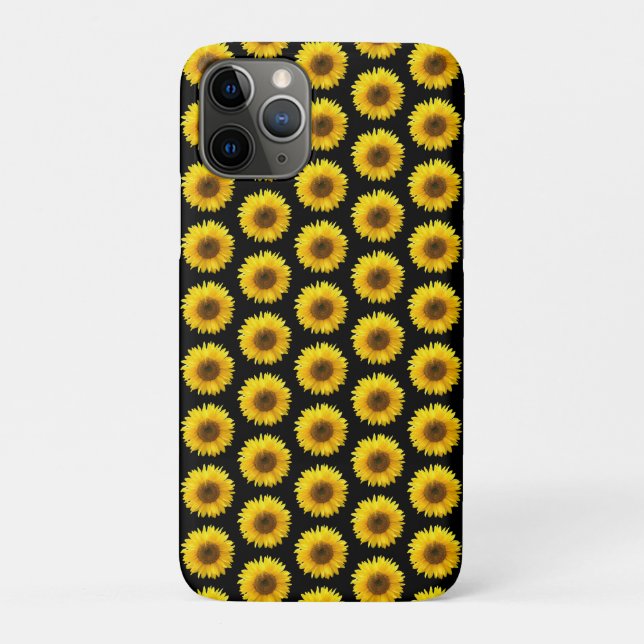 Schöne Sonnenblumen auf schwarz Case-Mate iPhone Hülle (Rückseite)