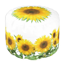 Schöne Sonnenblumen auf Weiß Hocker
