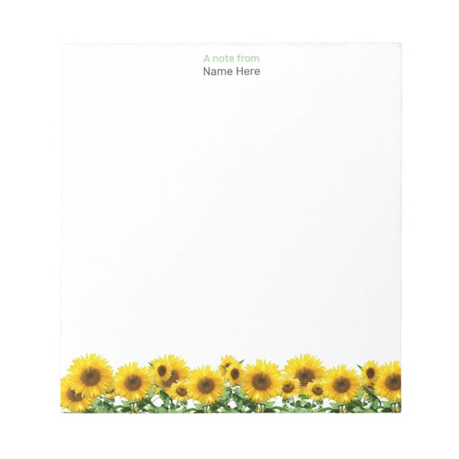 Schöne Sonnenblumen Einfaches Notepad Notizblock (Vorderseite)