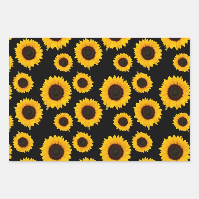 Schöne Sonnenblumen Geschenkpapier Set (Vorderseite)