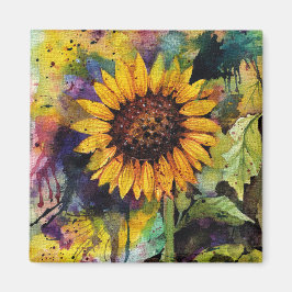 Schöne Sonnenblumen im Wasser Magnet