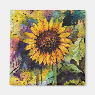 Schöne Sonnenblumen im Wasser Magnet