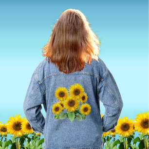 Schöne Sonnenblumen Jeansjacke