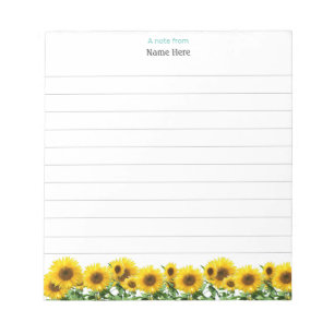 Schöne Sonnenblumen Linken Notepad Notizblock