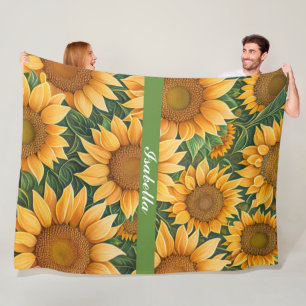 Schöne Sonnenblumen Moderne Sammlung Fleecedecke