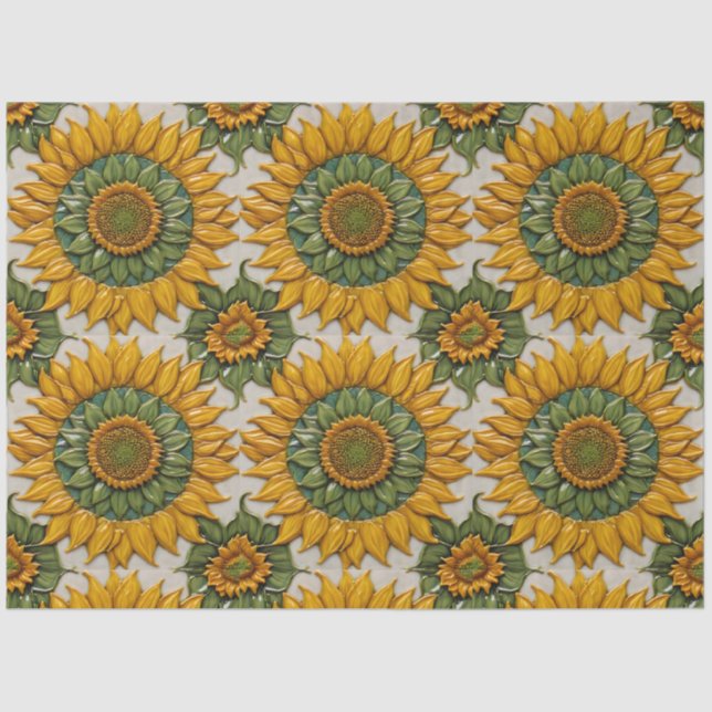 Schöne Sonnenblumen Populäre Sammlung Seidenpapier (Vorderseite)