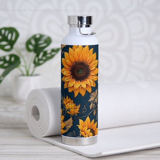 Schöne Sonnenblumen Trinkflasche (Yoga)