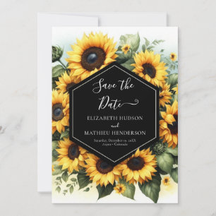 Schöne Sonnenblumenhochzeit Save The Date