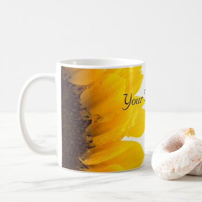 Schöne Sonnenblumenvorlage Kaffeetasse (Mit Donut)