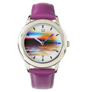 Schöne Sonnenuntergang Art Watch Armbanduhr