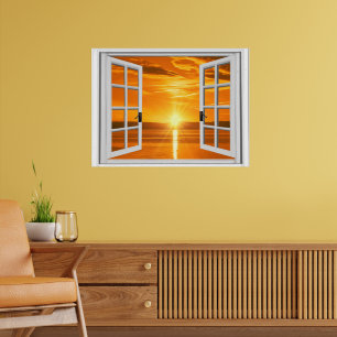 Schöne Sonnenuntergang-Imitate Fensteransicht Poster
